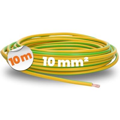 Lapp 10m Cavo Messa a Terra H07V-K 10 mm² Verde-Giallo, Filo in PVC Lapp 10m Cavo Messa a Terra H07V-K 10 mm² Verde-Giallo, Filo in PVC