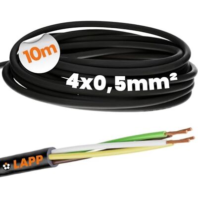 Lapp 10m LiYY Cavo di Controllo PVC 4x0,5mm² Nero Cavo Dati 4 Fili Linea di segnale flessibile per modellismo, elettronica RC e metrologia. Resistente all'olio e ideale per saldatura. Lapp 10m LiYY Cavo di Controllo PVC 4x0,5mm² Nero Cavo Dati 4 Fili Linea di segnale flessibile per modellismo, elettronica RC e metrologia. Resistente all'olio e ideale per saldatura.