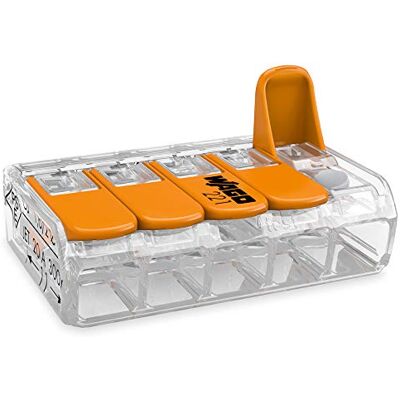 WAGO collegamento morsetto 5 conduttori Compact con leva di comando, 0,14 – 4 mmq, arancione, 221 – 415, confezione da 25 pezzi WAGO collegamento morsetto 5 conduttori Compact con leva di comando, 0,14 – 4 mmq, arancione, 221 – 415, confezione da 25 pezzi