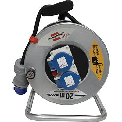 Brennenstuhl Prolunga Elettrica 20 metri H07RN-F 3G2.5 con Avvolgicavo Spina e 2 prese CEE 3 poli 230 V/16 A Prolunga Avvolgibile con Interruttore Sicurezza e Protezione Surriscaldamento Brennenstuhl Prolunga Elettrica 20 metri H07RN-F 3G2.5 con Avvolgicavo Spina e 2 prese CEE 3 poli 230 V/16 A Prolunga Avvolgibile con Interruttore Sicurezza e Protezione Surriscaldamento