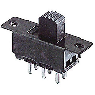 ELCART Deviatore a slitta DPDT bipolare ON-ON per circuito stampato, 30Vdc 0,3A Nero ELCART Deviatore a slitta DPDT bipolare ON-ON per circuito stampato, 30Vdc 0,3A Nero