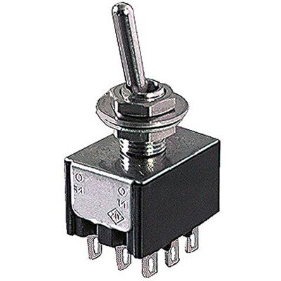 ELCART Deviatore tripolare a leva 3PDT ON-ON con terminali a saldare, foro di montaggio diametro 6mm, 125V 6A ELCART Deviatore tripolare a leva 3PDT ON-ON con terminali a saldare, foro di montaggio diametro 6mm, 125V 6A