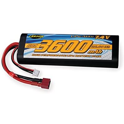 Carson 7,4V / 3600mAh 60C LiPO Race T-Plug HC R Batteria Ricaricabile, cavo di collegamento con spina T-Plug, batteria di ricambio per veicoli telecomandati, modellini ferroviari Carson 7,4V / 3600mAh 60C LiPO Race T-Plug HC R Batteria Ricaricabile, cavo di collegamento con spina T-Plug, batteria di ricambio per veicoli telecomandati, modellini ferroviari