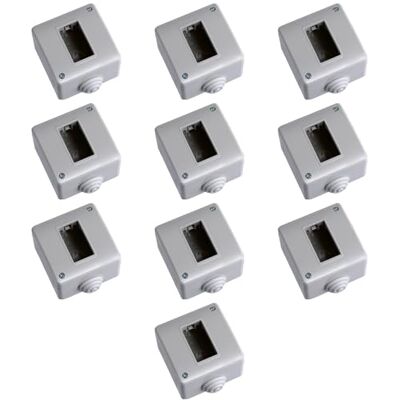 Electron 10 Scatole a montaggio esterno, 1 Modulo/posto, Compatibile con BTicino Matix, IP40 per interno, Grigio, Custodia, Contenitore da parete porta frutti, per interruttori/prese, con passacavi Electron 10 Scatole a montaggio esterno, 1 Modulo/posto, Compatibile con BTicino Matix, IP40 per interno, Grigio, Custodia, Contenitore da parete porta frutti, per interruttori/prese, con passacavi