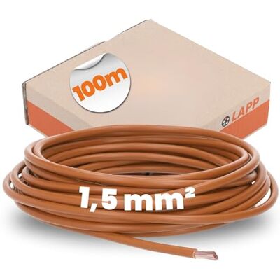 Lapp 100 m H07V-K 1,5 mm² Marrone Cavo unipolare flessibile Conduttore in rame a trefoli sottili per cablaggio interno, sezione 1.5mmq, matassa da 100 metri, colore marrone Lapp 100 m H07V-K 1,5 mm² Marrone Cavo unipolare flessibile Conduttore in rame a trefoli sottili per cablaggio interno, sezione 1.5mmq, matassa da 100 metri, colore marrone