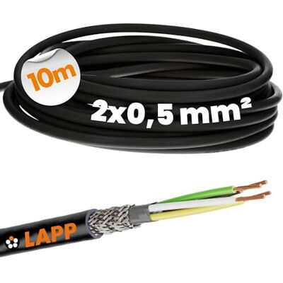Lapp 10m Cavo di Comando LiYCY 2x0,5 mm² Schermato Cavo Dati Esterno Cavo di collegamento flessibile in PVC, resistente UV, per segnali analogici e digitali, ideale per citofoni e sensori Lapp 10m Cavo di Comando LiYCY 2x0,5 mm² Schermato Cavo Dati Esterno Cavo di collegamento flessibile in PVC, resistente UV, per segnali analogici e digitali, ideale per citofoni e sensori