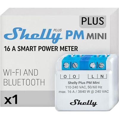 Shelly Plus PM Mini Pack Singolo, Relè Wi-Fi e Bluetooth, Monitoraggio dei Consumi, Misurazione Potenza di Elettrodomestici e Dispositivi Elettronici, Assistente Vocale Google e Alexa, Grigio Shelly Plus PM Mini Pack Singolo, Relè Wi-Fi e Bluetooth, Monitoraggio dei Consumi, Misurazione Potenza di Elettrodomestici e Dispositivi Elettronici, Assistente Vocale Google e Alexa, Grigio