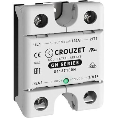 CROUZET 84137180N Relè semiconduttore GN125DZH Corrente di carico 125A Tensione di commutazione (max): 660 V/AC Tensione zero CROUZET 84137180N Relè semiconduttore GN125DZH Corrente di carico 125A Tensione di commutazione (max): 660 V/AC Tensione zero