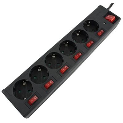 Unitec TSD 6 ingressi con 7 interruttori 1,4 m, nero Unitec TSD 6 ingressi con 7 interruttori 1,4 m, nero