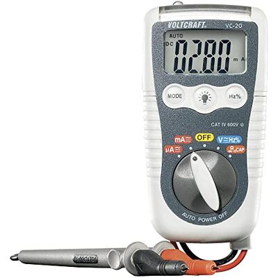 VOLTCRAFT Multimetro portatile digitale Protetto contro spruzzi d'acqua (IP54) CAT IV 600 V Display (Counts): 40 VOLTCRAFT Multimetro portatile digitale Protetto contro spruzzi d'acqua (IP54) CAT IV 600 V Display (Counts): 40
