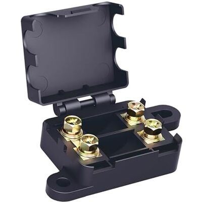 Offgridtec Portafusibile MIDI a 2 vie per sistemi 58 V DC fino a 200 A, collegamento a vite, hardware preinstallato, robusto alloggiamento in plastica, per applicazioni automotive e industriali Offgridtec Portafusibile MIDI a 2 vie per sistemi 58 V DC fino a 200 A, collegamento a vite, hardware preinstallato, robusto alloggiamento in plastica, per applicazioni automotive e industriali