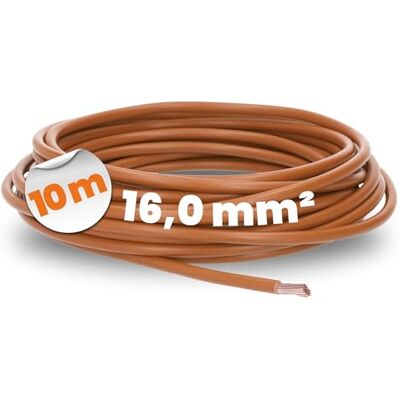 Lapp H07V-K 16 mm² Marrone Cavo di Cablaggio Flessibile in PVC Cavo singolo unipolare 16 mm2, classe 5 IEC 60228, per quadri elettrici e canali chiusi, conduttore in rame nudo Lapp H07V-K 16 mm² Marrone Cavo di Cablaggio Flessibile in PVC Cavo singolo unipolare 16 mm2, classe 5 IEC 60228, per quadri elettrici e canali chiusi, conduttore in rame nudo