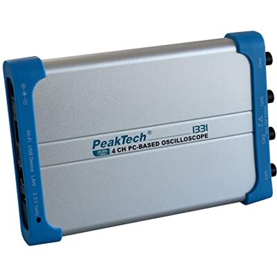PeakTech 1331 Oscilloscopio per PC, 4 canali, 100 MHz, 1GS/s, interfaccia USB e LAN, software per PC, P 1326 PeakTech 1331 Oscilloscopio per PC, 4 canali, 100 MHz, 1GS/s, interfaccia USB e LAN, software per PC, P 1326