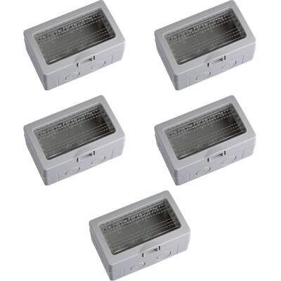 Electron 5 Scatole a montaggio esterno con sportello, 4 Modulo/posto, Compatibile con BTicino Matix, IP55 per esterno, Grigio, Custodia, Contenitore da parete porta frutti, per interruttori/prese, idrobox Electron 5 Scatole a montaggio esterno con sportello, 4 Modulo/posto, Compatibile con BTicino Matix, IP55 per esterno, Grigio, Custodia, Contenitore da parete porta frutti, per interruttori/prese, idrobox
