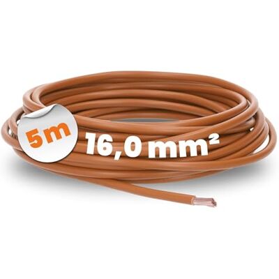 Lapp H07V-K 16 mm2 Cavo di Cablaggio Flessibile in PVC Marrone, 5 m Filo singolo a trefoli sottili classe 5 per quadri elettrici e impianti di distribuzione, conduttore in rame nudo Lapp H07V-K 16 mm2 Cavo di Cablaggio Flessibile in PVC Marrone, 5 m Filo singolo a trefoli sottili classe 5 per quadri elettrici e impianti di distribuzione, conduttore in rame nudo