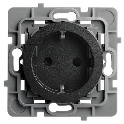 DEBFLEX Casual Evo Presa elettrica 2P+T Schuko Presa a muro tipo F standard EN 60884 Plastica + supporto in metallo Installazione a incasso Nero 48 x 48 x 40 mm DEBFLEX Casual Evo Presa elettrica 2P+T Schuko Presa a muro tipo F standard EN 60884 Plastica + supporto in metallo Installazione a incasso Nero 48 x 48 x 40 mm