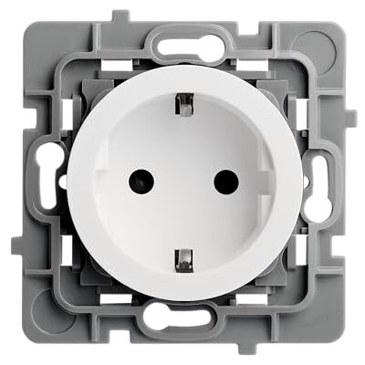 DEBFLEX Casual Evo Presa elettrica 2P+T Schuko Presa a muro tipo F standard EN 60884 Plastica + supporto in metallo Installazione a incasso Bianco 48 x 48 x 40 mm DEBFLEX Casual Evo Presa elettrica 2P+T Schuko Presa a muro tipo F standard EN 60884 Plastica + supporto in metallo Installazione a incasso Bianco 48 x 48 x 40 mm