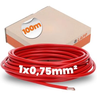 Lapp Filo di Rame 0,75mm² Rosso - Cavo in PVC sottile e flessibile Lapp Filo di Rame 0,75mm² Rosso - Cavo in PVC sottile e flessibile