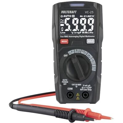 VOLTCRAFT VC-23 Multimetro portatile digitale CAT III 600 V Display (Counts): 6000 VOLTCRAFT VC-23 Multimetro portatile digitale CAT III 600 V Display (Counts): 6000