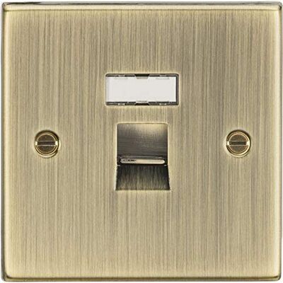 Knightsbridge Presa di rete RJ45, bordo quadrato, in ottone anticato Knightsbridge Presa di rete RJ45, bordo quadrato, in ottone anticato