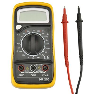 Unitec multimetro digitale dm250 NERO/GIALLO, 1 pezzi, colore giallo, Unitec multimetro digitale dm250 NERO/GIALLO, 1 pezzi, colore giallo,