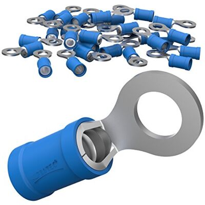 AUPROTEC 25x Connettore ad Occhiello 1,5-2,5 mm² blu foro Ø M8 RV Capicorda Preisolati PVC Connettori ad Anello Rame Stagnato Terminali Crimp per Cavi Fili Elettrici AUPROTEC 25x Connettore ad Occhiello 1,5-2,5 mm² blu foro Ø M8 RV Capicorda Preisolati PVC Connettori ad Anello Rame Stagnato Terminali Crimp per Cavi Fili Elettrici