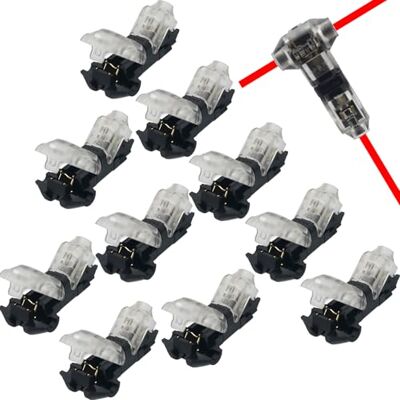 CTRICALVER 10 Pcs Connettore doppio tipo T Connettore di derivazione del cablaggio Installazione del cablaggio semplice e rapida Collegamenti di derivazione Connettori elettronici a bassa tensione CTRICALVER 10 Pcs Connettore doppio tipo T Connettore di derivazione del cablaggio Installazione del cablaggio semplice e rapida Collegamenti di derivazione Connettori elettronici a bassa tensione