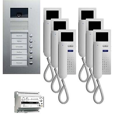 Sistema di videocitofono TCS PVU1660-0010 - Pack 6, Colore, Incasso Sistema di videocitofono TCS PVU1660-0010 - Pack 6, Colore, Incasso
