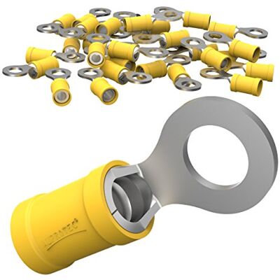 AUPROTEC 25x Connettore ad Occhiello 4,0-6,0 mm² giallo foro Ø M10 RV Capicorda Preisolati PVC Connettori ad Anello Rame Stagnato Terminali Crimp per Cavi Fili Elettrici AUPROTEC 25x Connettore ad Occhiello 4,0-6,0 mm² giallo foro Ø M10 RV Capicorda Preisolati PVC Connettori ad Anello Rame Stagnato Terminali Crimp per Cavi Fili Elettrici