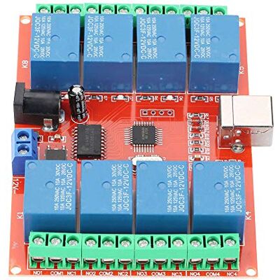 Walfront Modulo Relè Interruttore di Controllo USB Computer a 12V DC a 8 Canali Controller Interruttore USB con Chip di Controllo USB ad Alte Prestazioni Importato Walfront Modulo Relè Interruttore di Controllo USB Computer a 12V DC a 8 Canali Controller Interruttore USB con Chip di Controllo USB ad Alte Prestazioni Importato