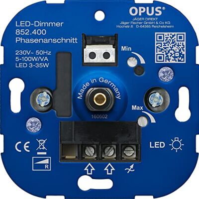 Opus ® Dimmer a taglio di fase, potenza 5-100 VA/LED 3-35 W Opus ® Dimmer a taglio di fase, potenza 5-100 VA/LED 3-35 W