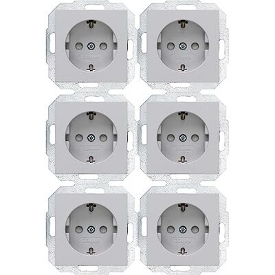 Kopp Athenis Presa da incasso - RA KV, Grigia, Set da 6 - Presa elettrica Kopp Athenis Presa da incasso - RA KV, Grigia, Set da 6 - Presa elettrica