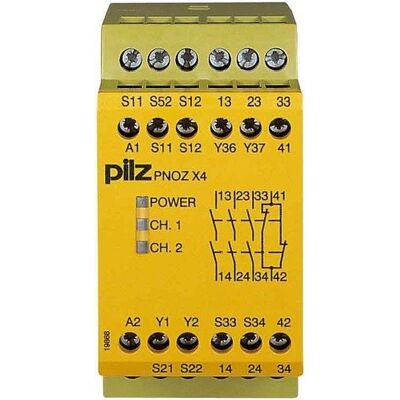 Pilz PNOZ X4 Relè di sicurezza - 24VDC, 3NO, 1NC Pilz PNOZ X4 Relè di sicurezza - 24VDC, 3NO, 1NC