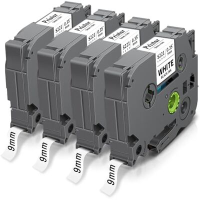 Pristar 4X 9mm Compatibile Nastro per TZe-S221 TZeS221 TZ S221 TZe Adesivo Rinforzato Nastro Laminato Nero su Bianco per PT-P700 P750W D210 D400 D450VP D600VP D800W H105 H110 H300 H500 Pristar 4X 9mm Compatibile Nastro per TZe-S221 TZeS221 TZ S221 TZe Adesivo Rinforzato Nastro Laminato Nero su Bianco per PT-P700 P750W D210 D400 D450VP D600VP D800W H105 H110 H300 H500
