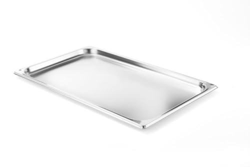 HENDI Contenitore Gastronorm, GN 1/1, resistenza termica -40 °C a 300 °C, compatibile con i forni a convezione, frigoriferi, bagno María, chafing dishes, 2.5L, 530x325x(H)20mm, acciaio inox 18/10