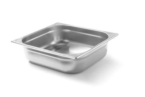 HENDI Contenitore Gastronorm, GN 2/3, resistenza termica -40 °C a 300 °C, compatibile con i forni a convezione, frigoriferi, bagno María, chafing dishes, 5.5L, 354x325x(H)65mm, acciaio inox