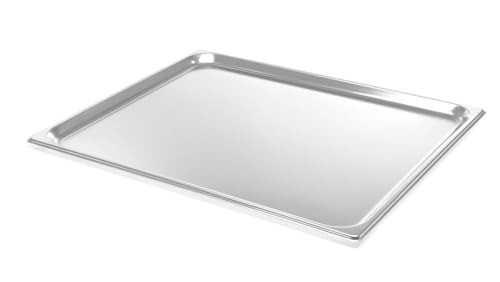 HENDI Contenitore Gastronorm, GN 2/1, resistenza termica -40 °C a 300 °C, compatibile con i forni a convezione, frigoriferi, bagno María, chafing dishes, 5.5L, 650x530x(H) 20mm, acciaio inox 18/10