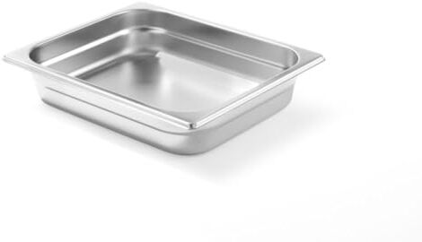 HENDI Contenitore Gastronorm, GN 1/2, resistenza termica -40 °C a 300 °C, compatibile con i forni a convezione, frigoriferi, bagno María, chafing dishes, 4L, 325x265x(H)65mm, acciaio inox 18/10