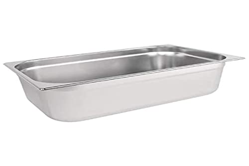 VOGUE Gastronorm K924 Padella in acciaio inox, profondità 150 mm, capacità 20 litri, contenitore per alimenti caldi e freddi, compatibile con bagnomaria, coperchio venduto separatamente