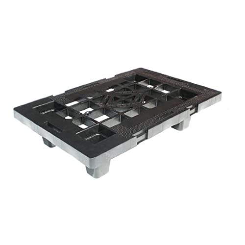 Mobil Plastic Pallet in plastica riciclata (PP), Mis. 400 L x 600 P x 124 H mm, con 4 piedi, piano forato, portata statica 700 Kg, portata dinamica 200 Kg