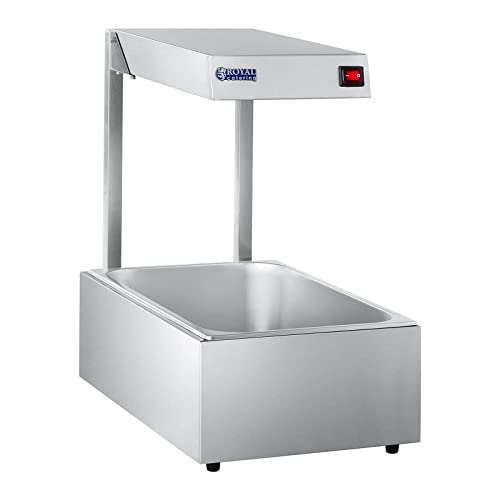 Royal Catering RCWB-500 Lampada Riscaldante Per Alimenti Ponte Riscaldato Per Pietanze (Contenitore Gn 1/1, 500 W, 7,7 Kg, 80 °C, Acciaio Inox, 20 L)