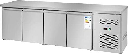 Royal Catering RCLK-S49 Tavolo Refrigerato Banco Frigo Con Piano Di Lavoro (450 L, Tavolo da lavoro in acciaio inox, Compressore Secop da 343 W, 2 scomparti refrigeranti, Refrigerante R290)