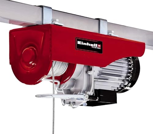 Einhell TC-EH 600 Argano elettrico (220-240 V, 50 Hz, 1050 W portata senza rullo guida da 300 kg, con rullo 600 kg, cavo 18m)