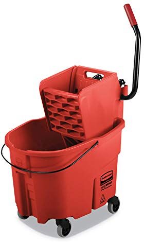 Rubbermaid Commercial Products Rubbermaid Commercial Wavebreak Side Press Combo, 35 Quart, Red, 1