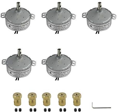 CHANCS 220V 15-18RPM Motor síncrono con Motor eléctrico 7mm Motor de tocadiscos de acoplamiento Flexible para vaso 5 uds