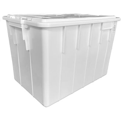 Mobil Plastic Cassa Alimentare 60 Litri con Coperchio – Food Box, Plastica per Alimenti, Impilabile, Colore Bianco Mobil Plastic Cassa Alimentare 60 Litri con Coperchio – Food Box, Plastica per Alimenti, Impilabile, Colore Bianco