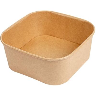 Garcia de Pou 50 pezzi Contenitori quadrati 1230 ml 320 + 26 Pe G/M2 16,7 x 16,7 x 6,6 cm Natural Kraft Garcia de Pou 50 pezzi Contenitori quadrati 1230 ml 320 + 26 Pe G/M2 16,7 x 16,7 x 6,6 cm Natural Kraft