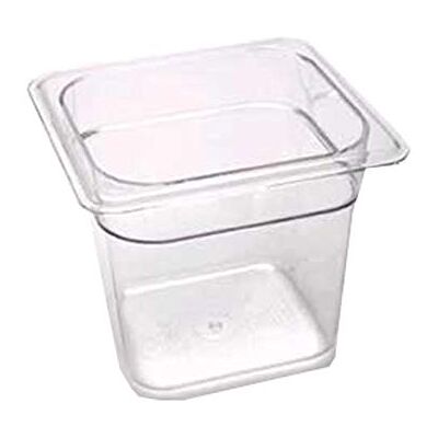 Cambro 66CW Capacità 2,4 qt, 6-15/16 "Lunghezza x 6-3/8" Larghezza x 15,2 cm Profondità, Camwear Trasparente Policarbonato Sesta Dimensione Cibo Pan Cambro 66CW Capacità 2,4 qt, 6-15/16 "Lunghezza x 6-3/8" Larghezza x 15,2 cm Profondità, Camwear Trasparente Policarbonato Sesta Dimensione Cibo Pan
