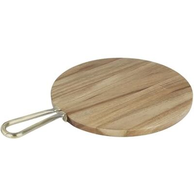 Olympia Tavola rotonda in legno di acacia con manico in metallo, 505 x 356 x 20 mm Olympia Tavola rotonda in legno di acacia con manico in metallo, 505 x 356 x 20 mm