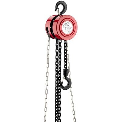 Wiltec Paranco a catena manuale, max 1000 kg, con catena di 3 m, per sollevamento di carichi pesanti Wiltec Paranco a catena manuale, max 1000 kg, con catena di 3 m, per sollevamento di carichi pesanti
